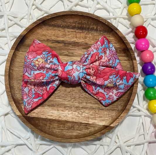 Little Mermaid Watercolor Swim 5in Hand Tied