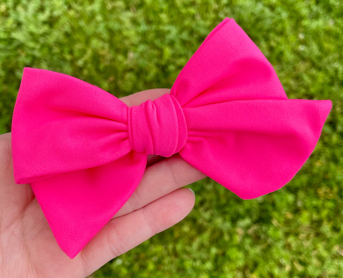 Bright Pink 5in Swim Hand Tied Bow