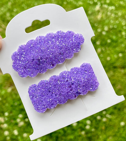 Grape Diamond Glitter Snap Clip