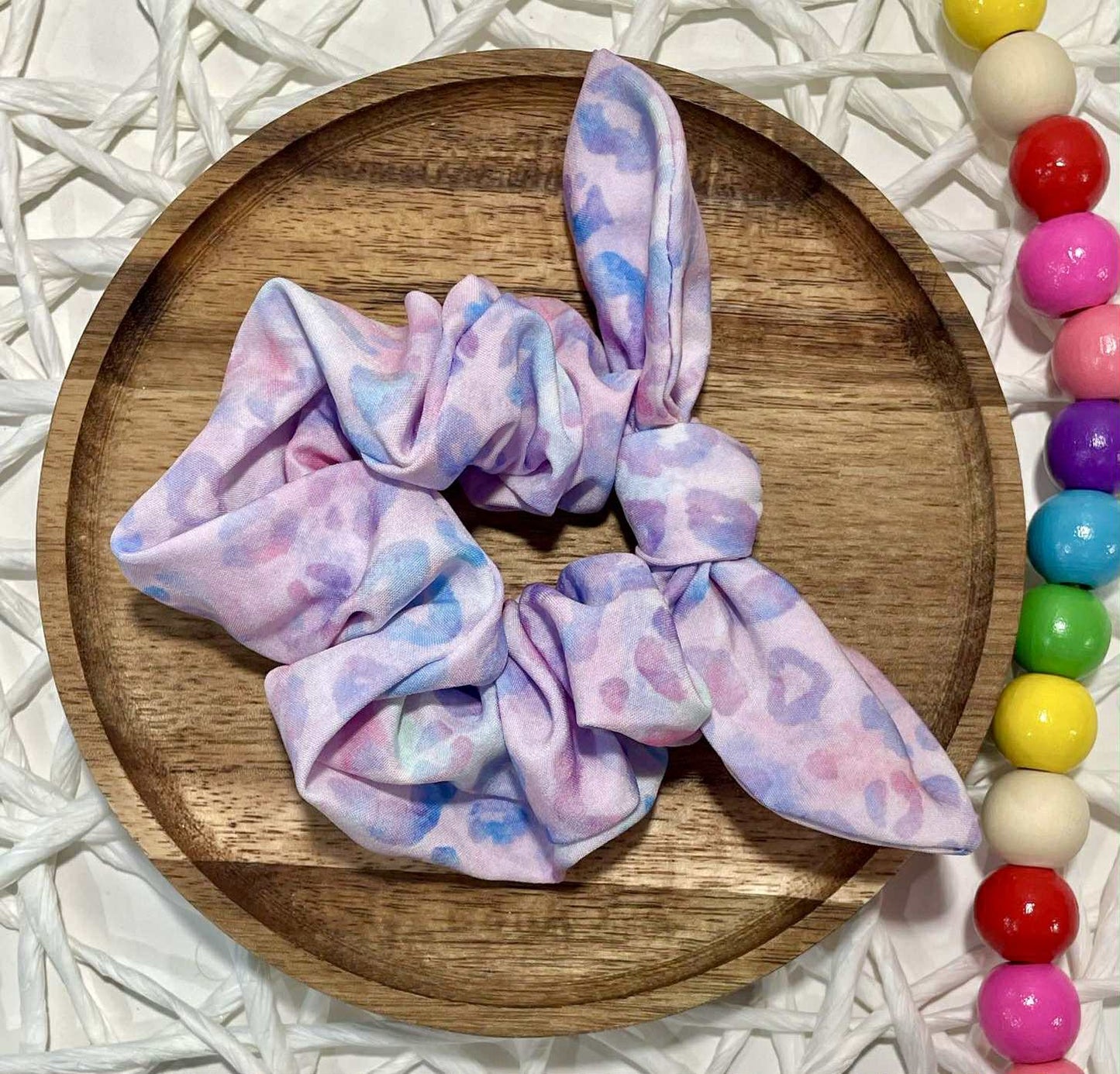 Pastel Lavender Cheetah Scrunchie