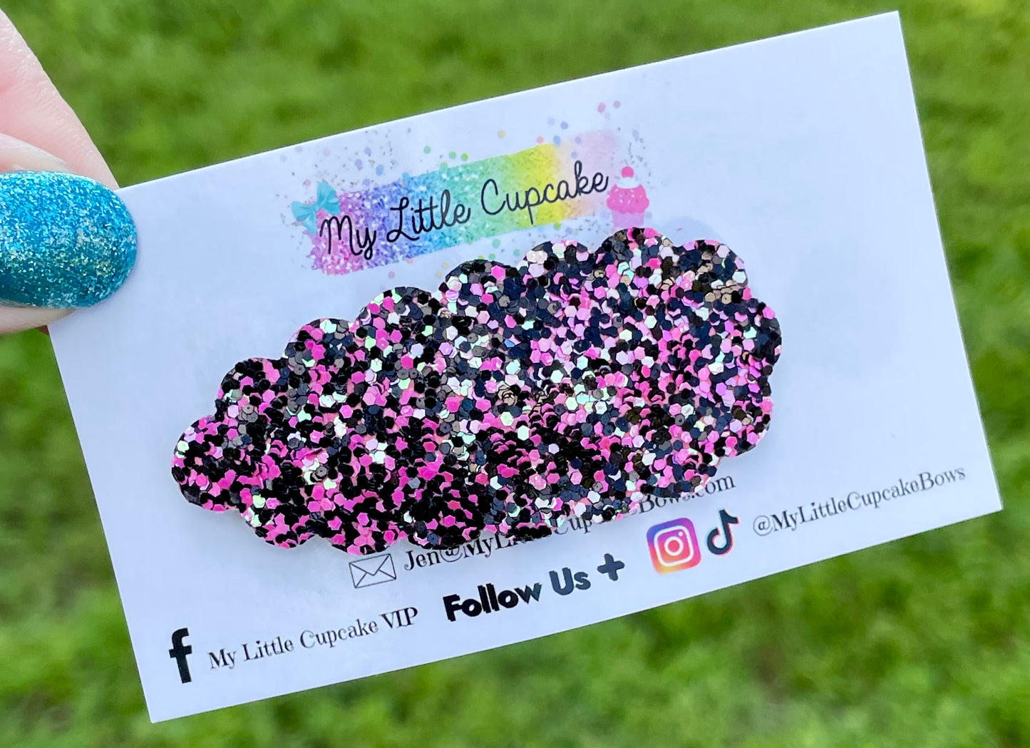 Midnight Glitter Snap Clips