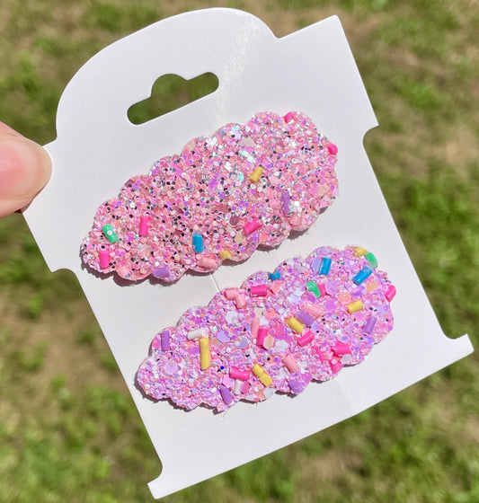 Sprinkle Glitter Snap Clips