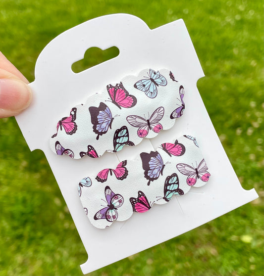 Multicolored Butterflies Snap Clip