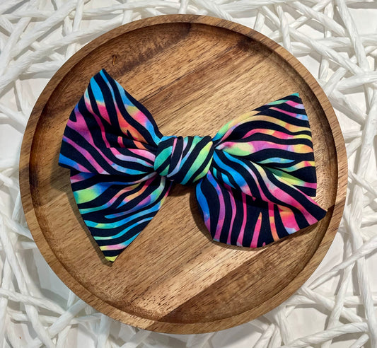 Watercolor Zebra 5in Hand Tied