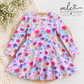 Watercolor Floral Ruffle Hem Twirl Dress