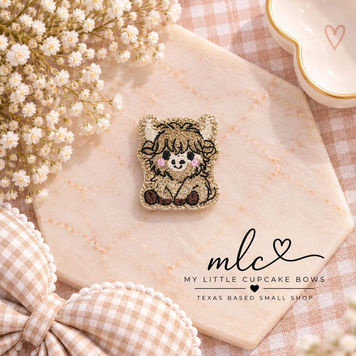 Baby Highland Cow Feltie Clip