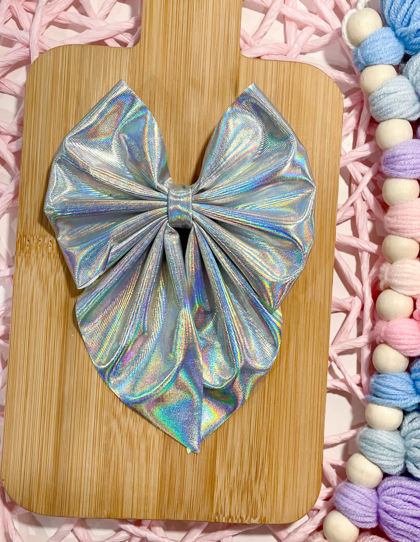 Iridescent Holo Fabric Bow