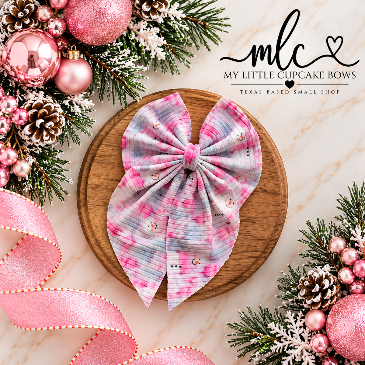 Pinkmas Ribbed Sailor Bows
