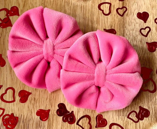Bubblegum Plushy Velvet Fabric Bow