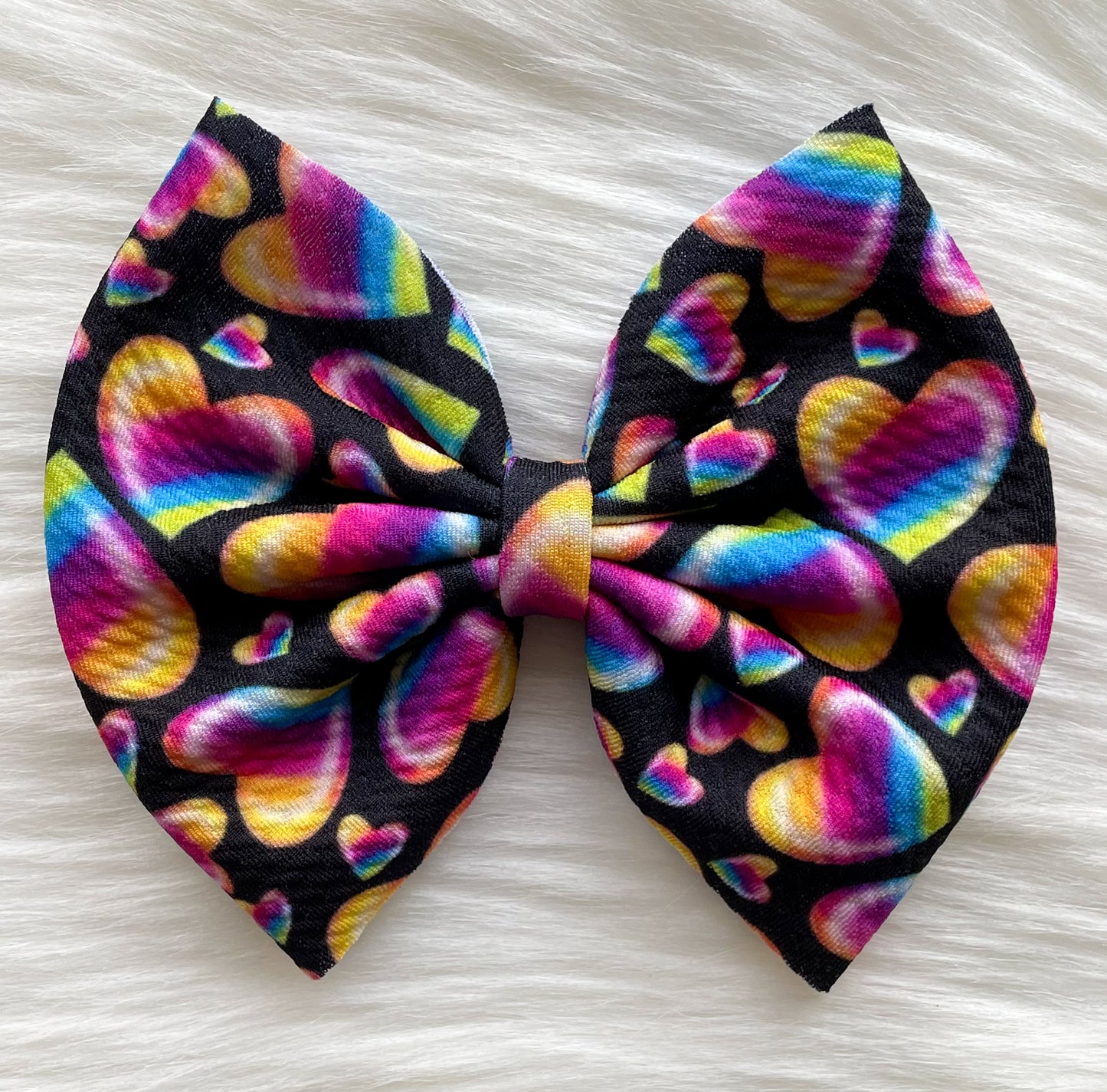 Neon Hearts LF Fabric Bow