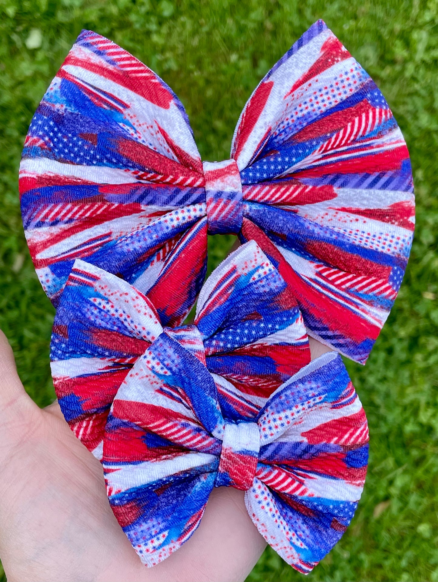 RWB Brushstrokes Fabric Bow