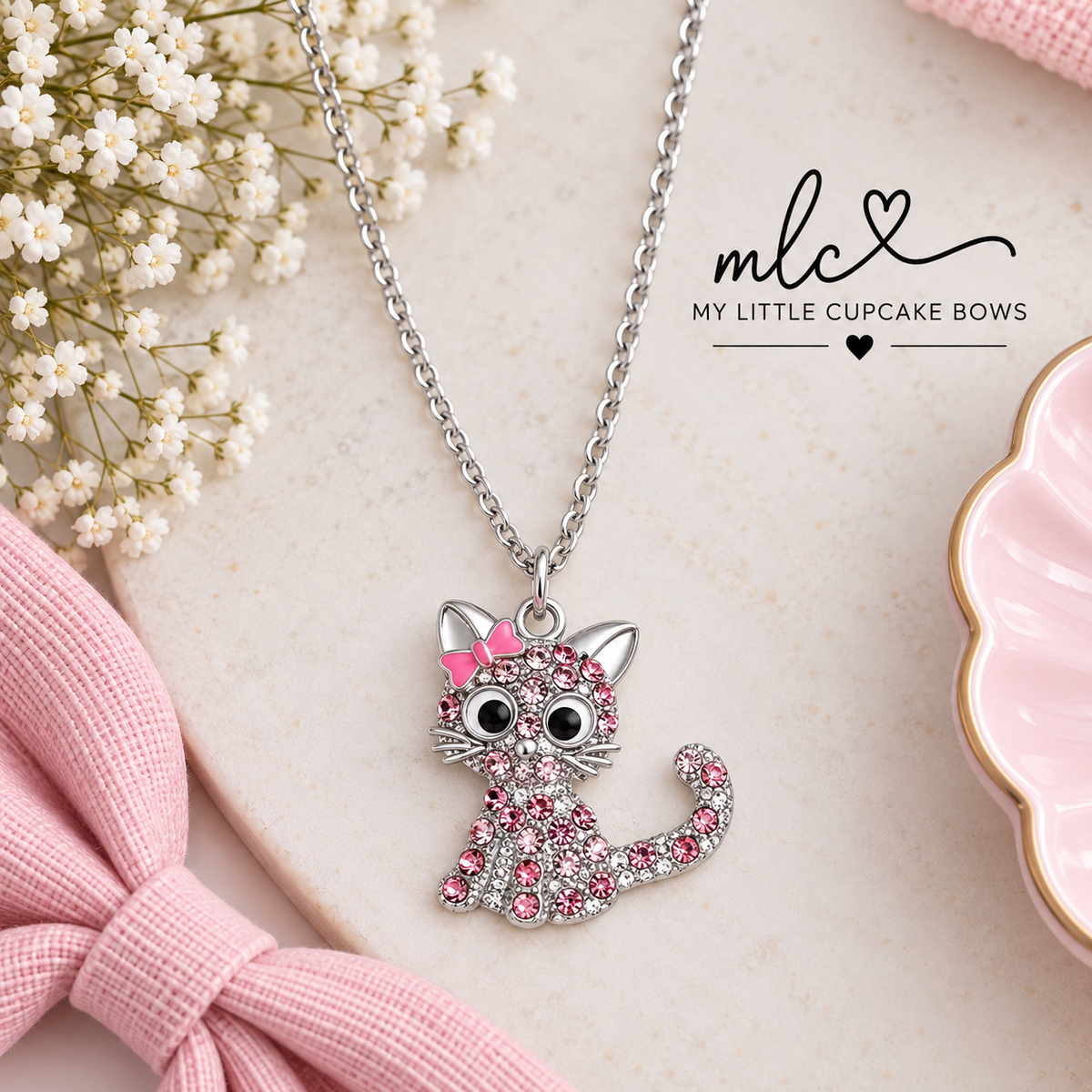Sparkling Kitty Necklace
