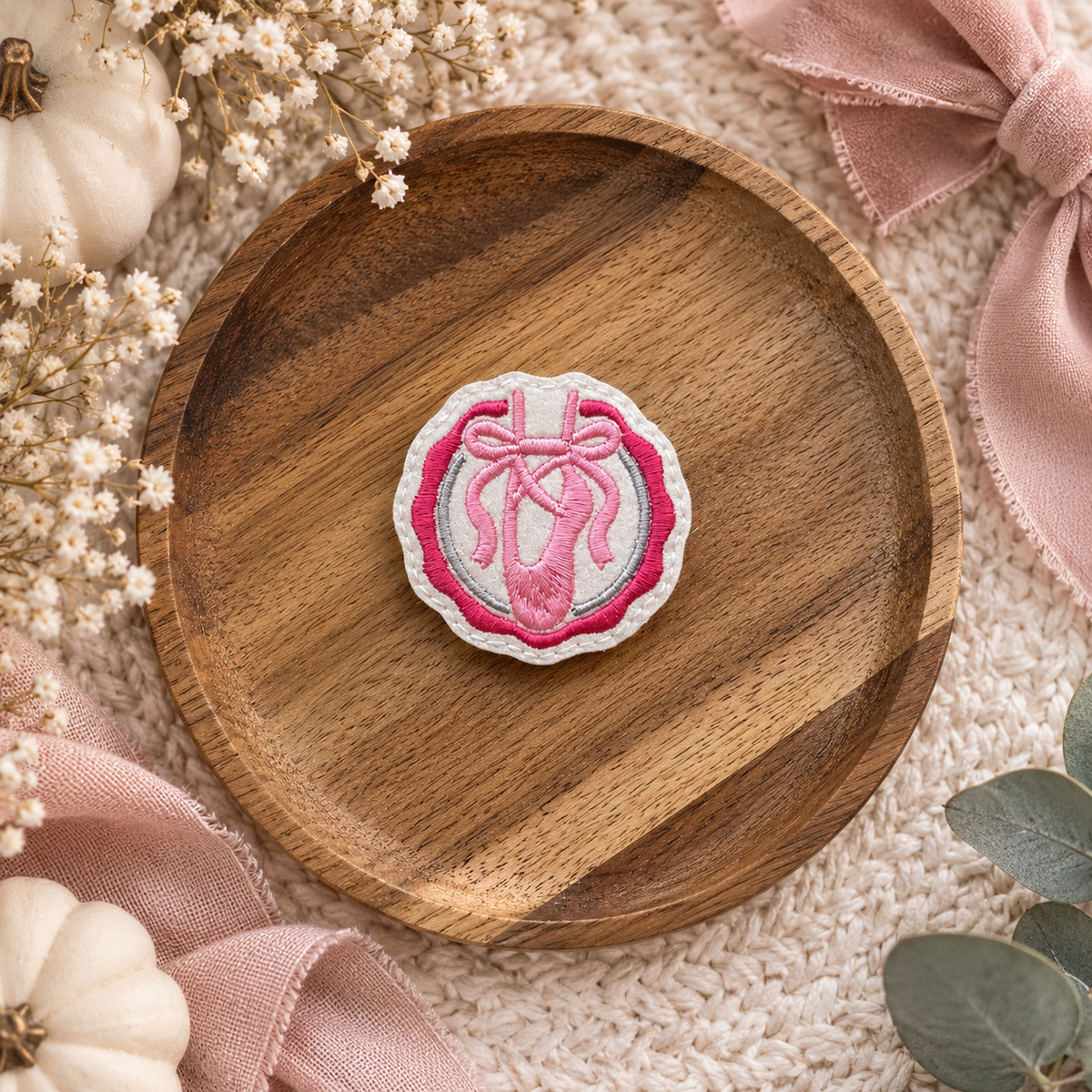 Ballet Slippers Frame Feltie Clip