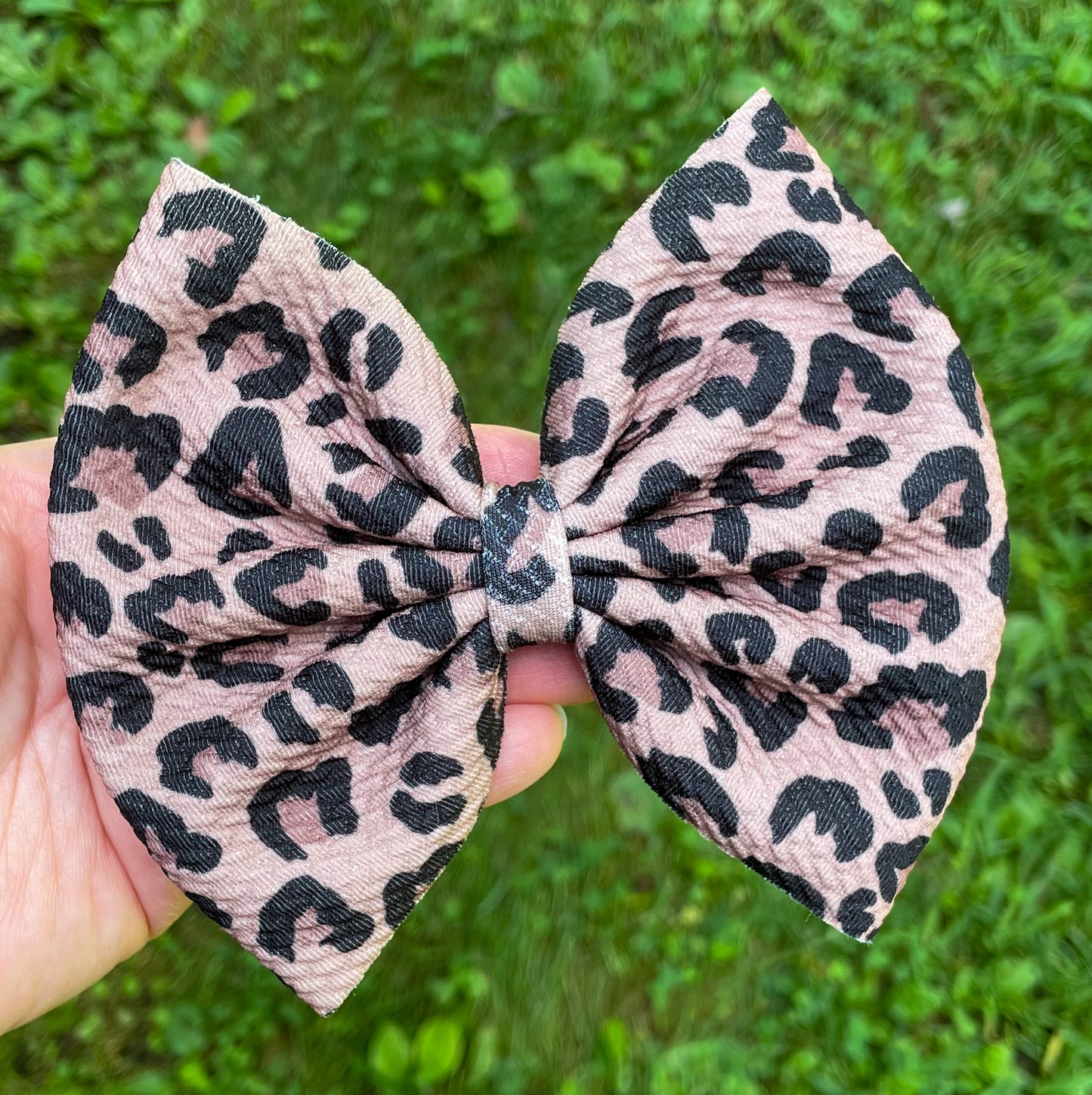 Cheetah Fabric Bow