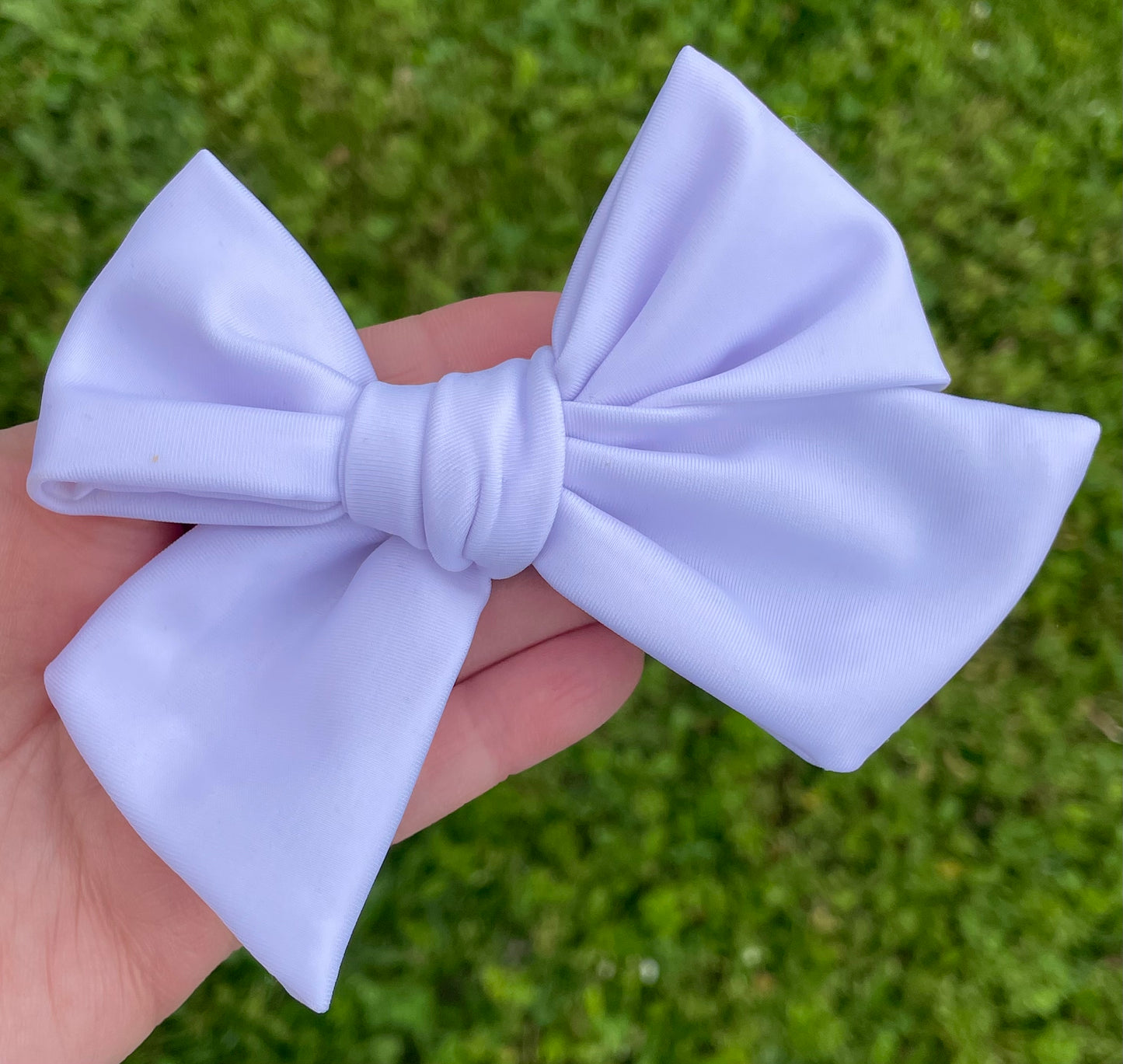 White 5in Swim Hand Tied Bow