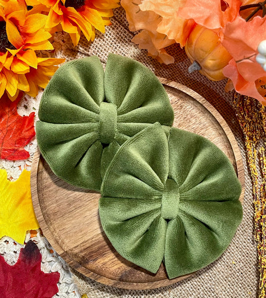 Olive Velvet Plushy Fabric