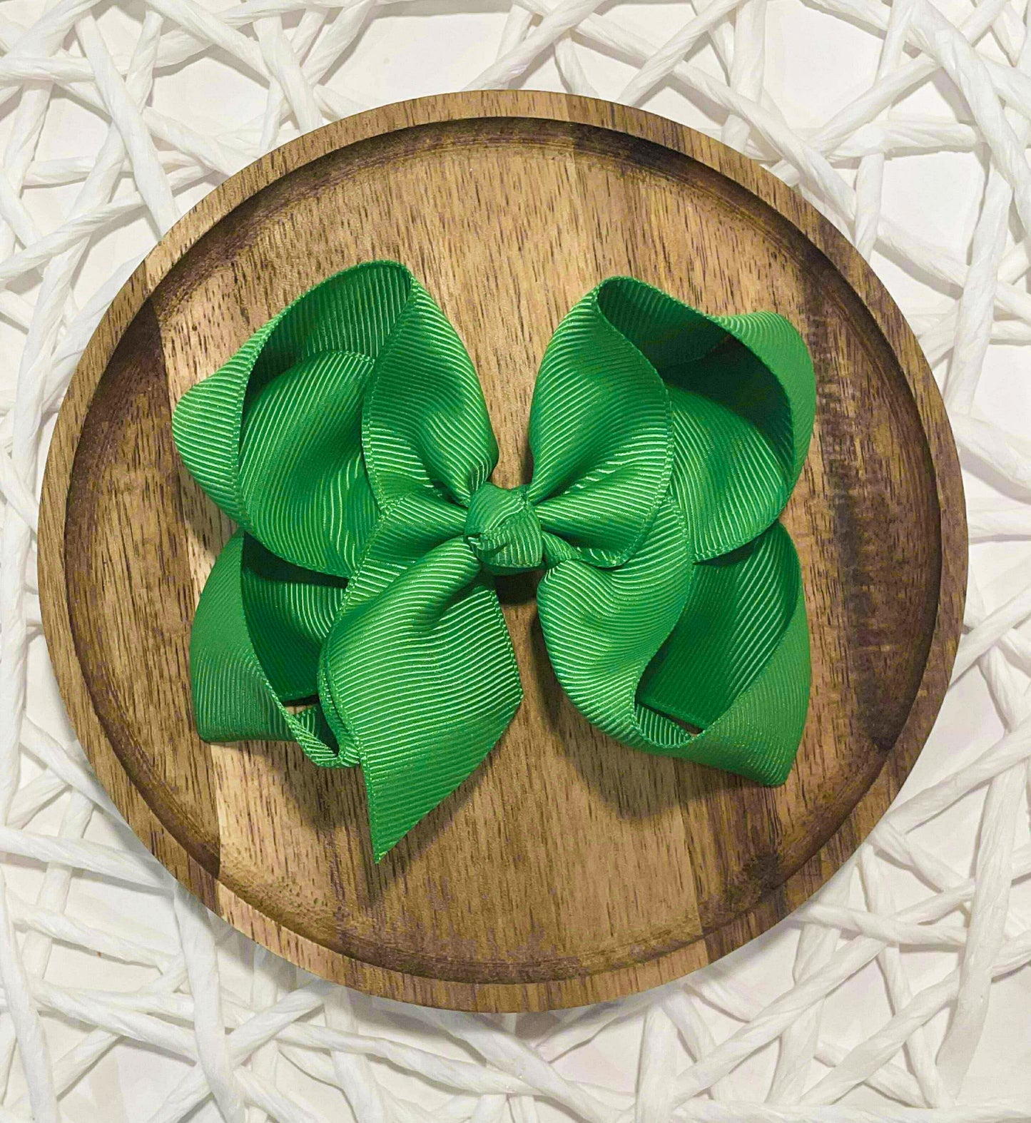 Solid Emerald Green 4in Ribbon Bow