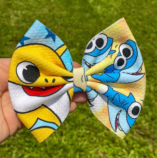 Baby Shark Two Tone Fabric Bow