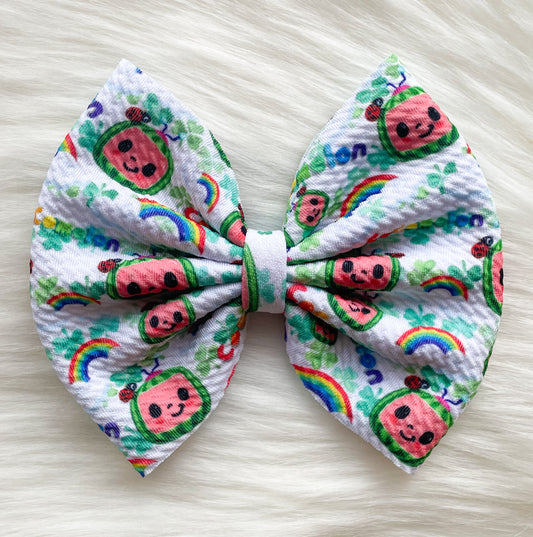 Cocomelon St. Patty Day Fabric Bow Fabric Bow