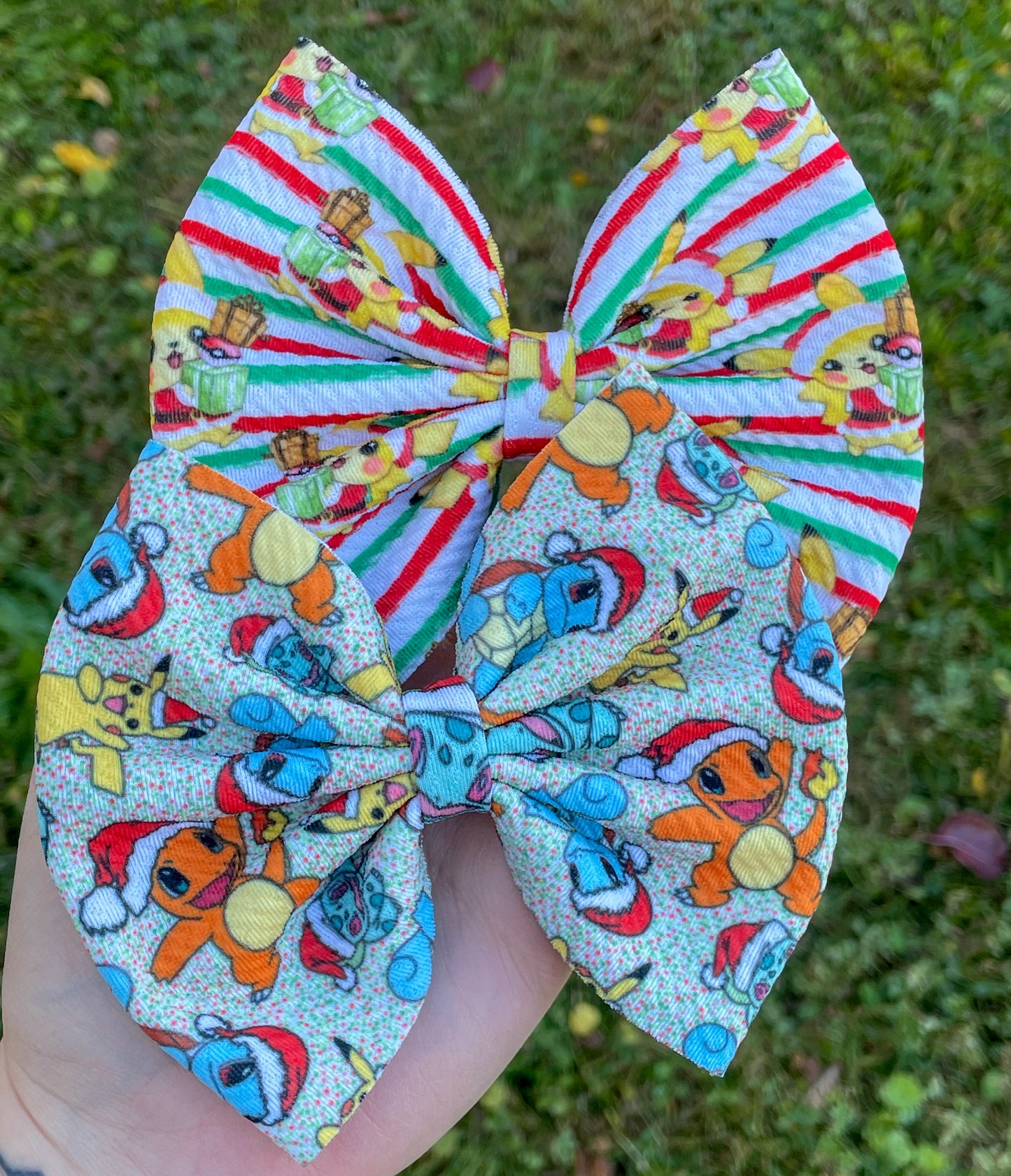 Poke Christmas Fabric Bow