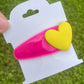 Neon Heart Jelly Snap Clips