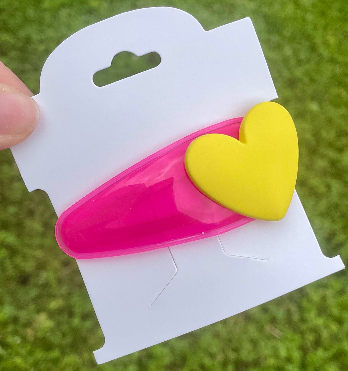 Neon Heart Jelly Snap Clips