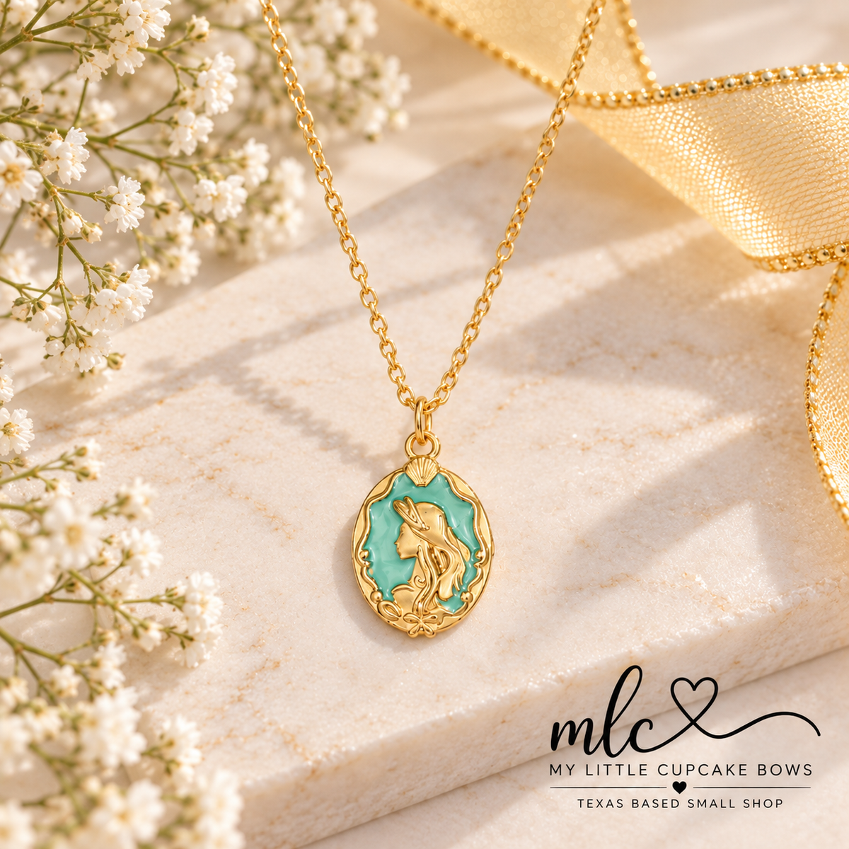 Ariel-Inspired Cameo Necklace