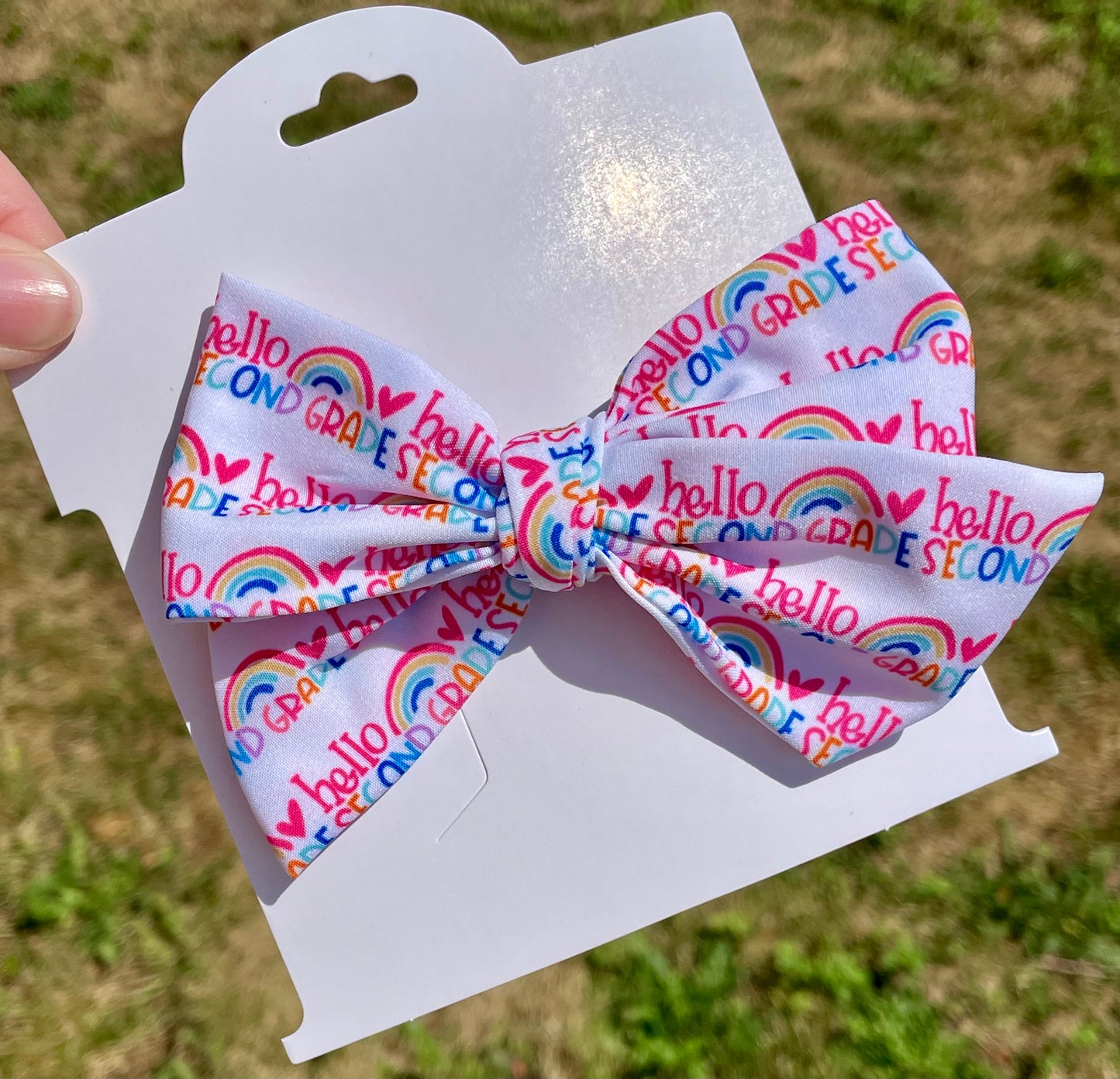 Rainbow Grades 5in Hand Tied Bow