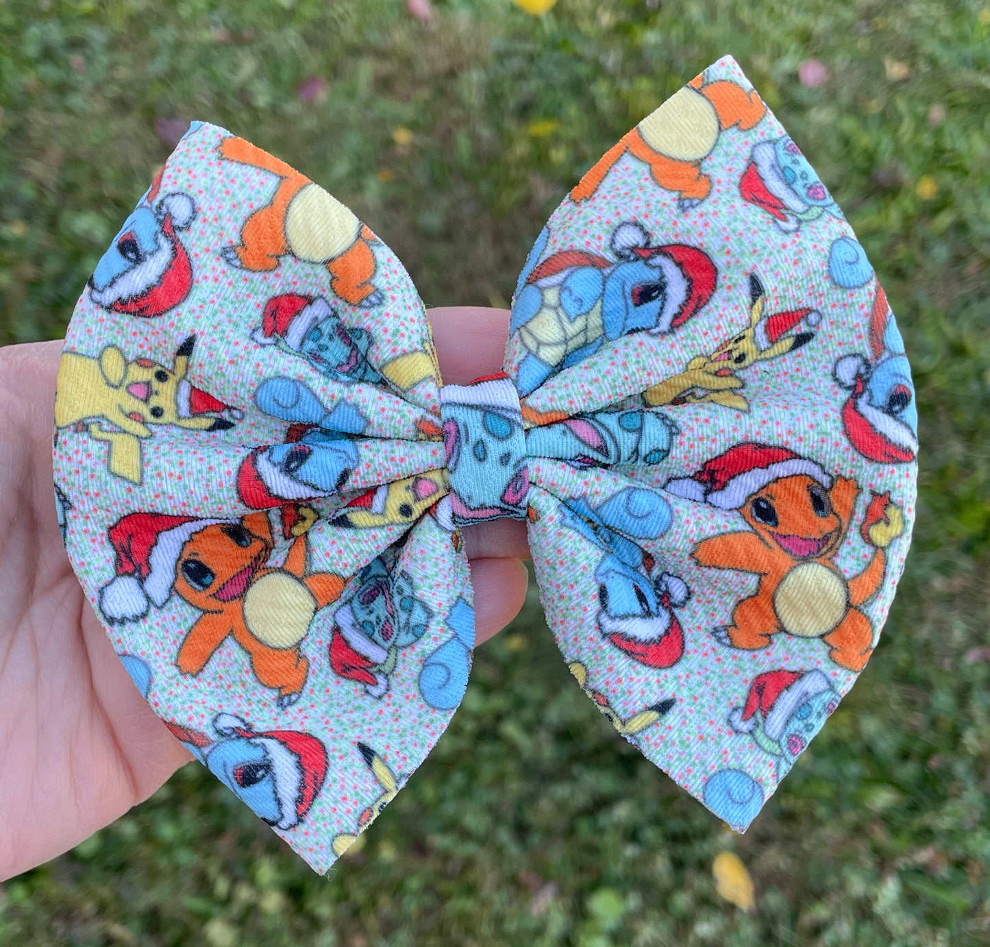 Poke Christmas Fabric Bow