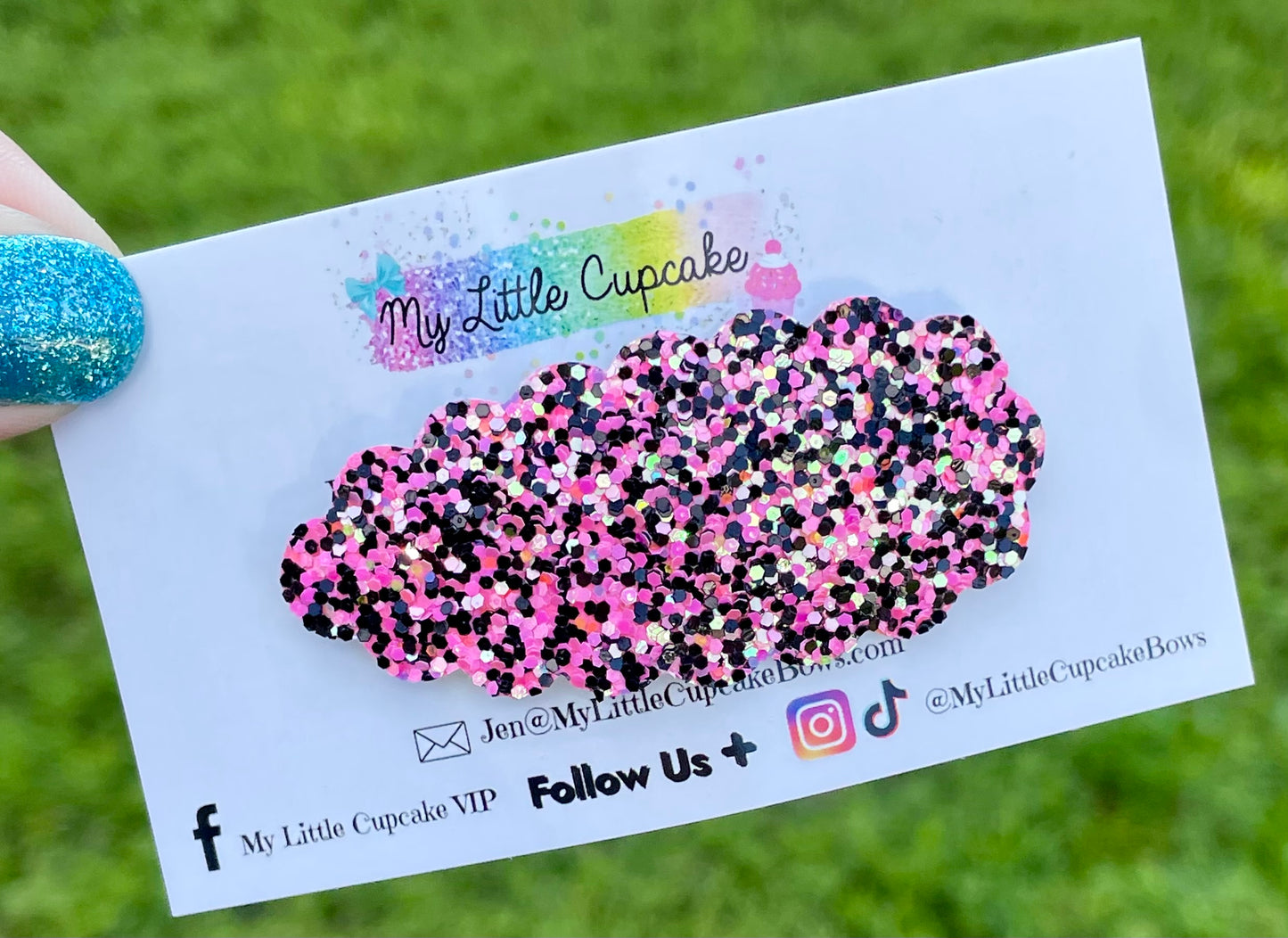 Midnight Glitter Snap Clips