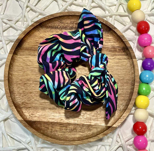 Rainbow Zebra Scrunchie