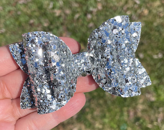 Silver Glitter 3.5in Dbl Beauty