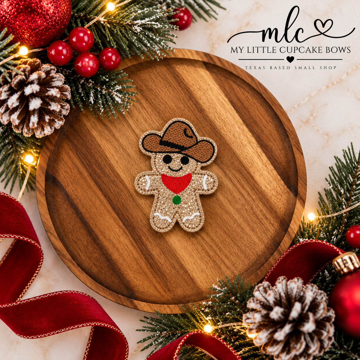 Gingerbread Cowboy Feltie Clip