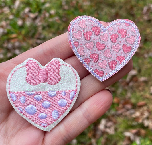 VDay Heart Feltie Clips