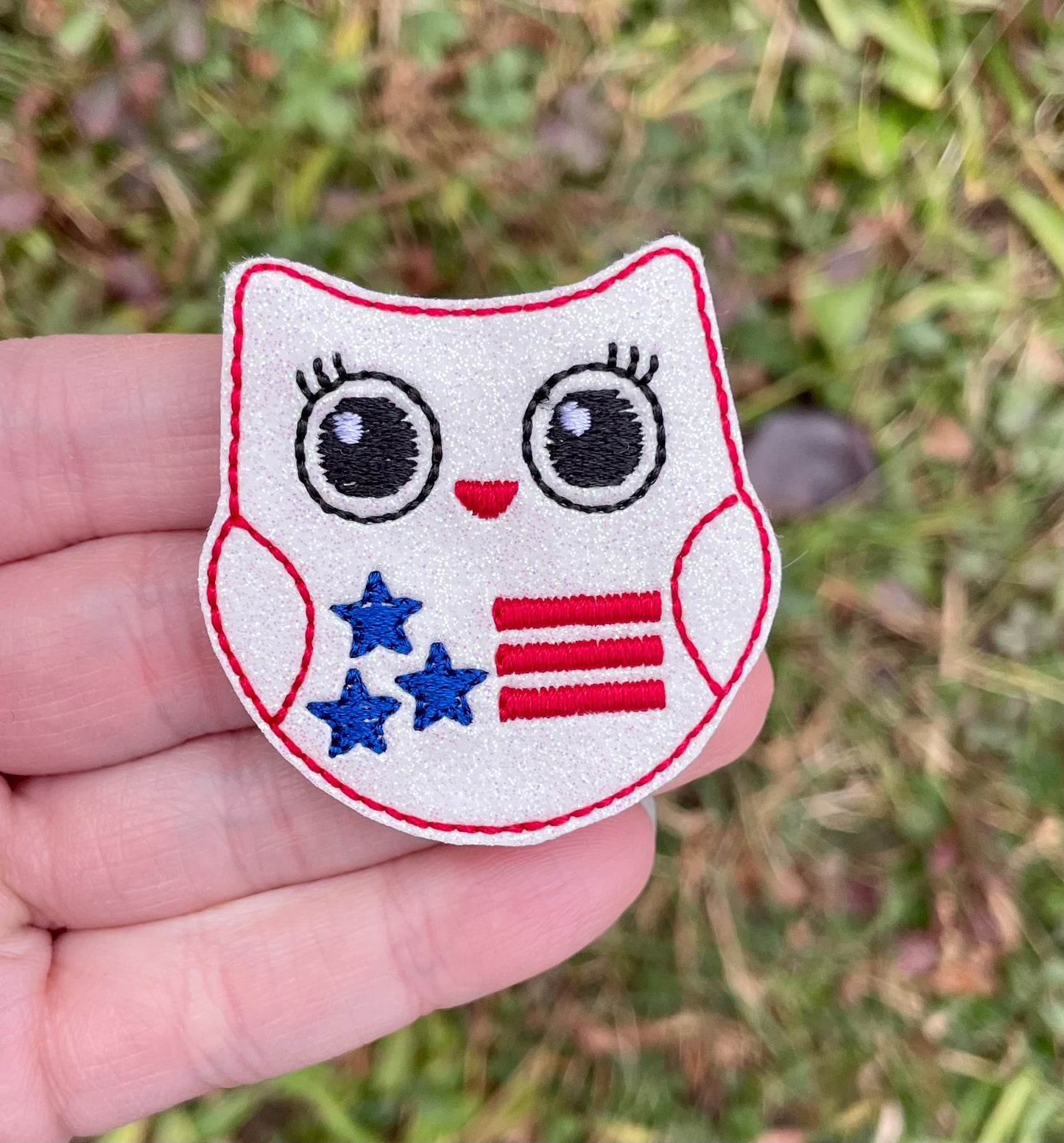 Patriotic Owl Feltie Clip