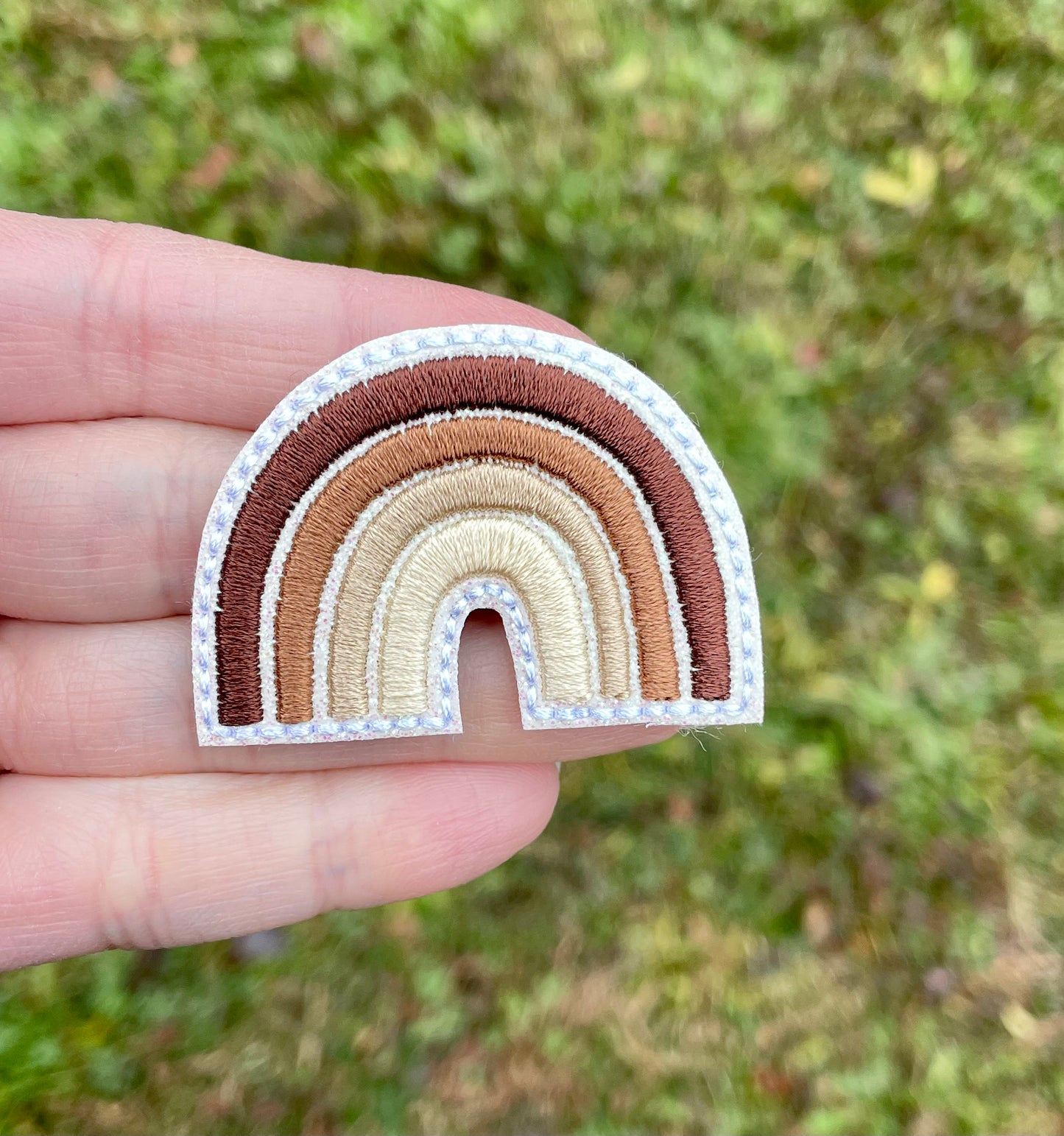 Neutral Rainbow Feltie Clip