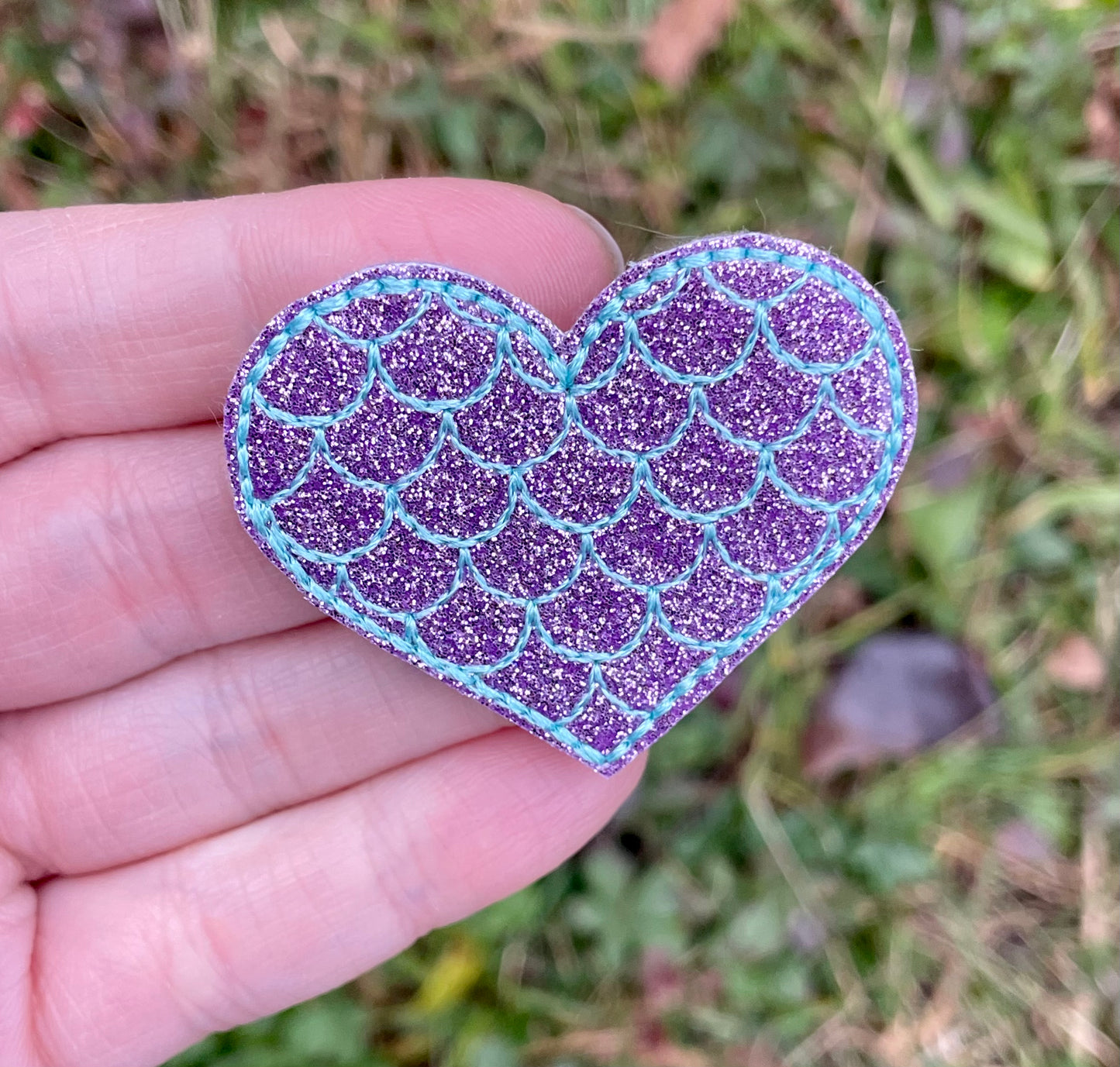 Purple Mermaid Heart Feltie