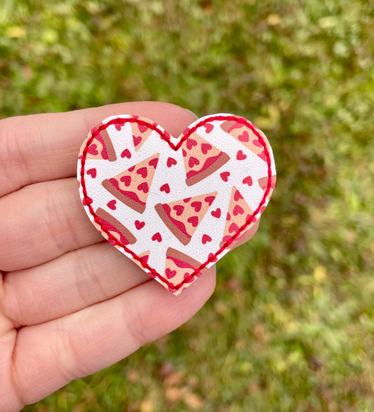 Pizza Heart Feltie Clip