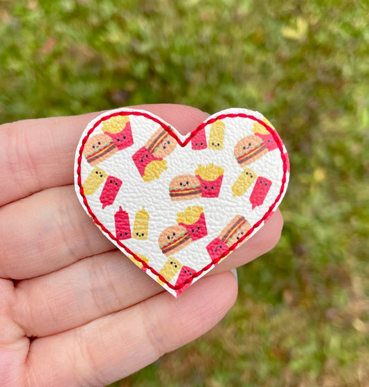 Burger & Fries Heart Feltie