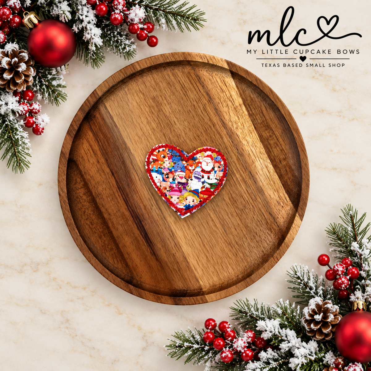 Classic Christmas Movie Heart Feltie Clip