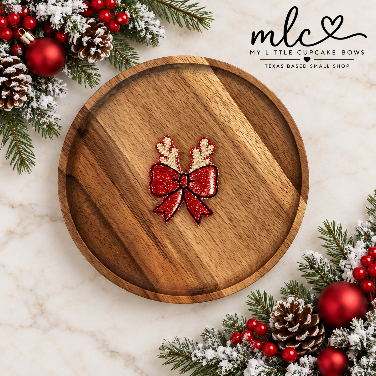 Reindeer Bow Feltie Clip