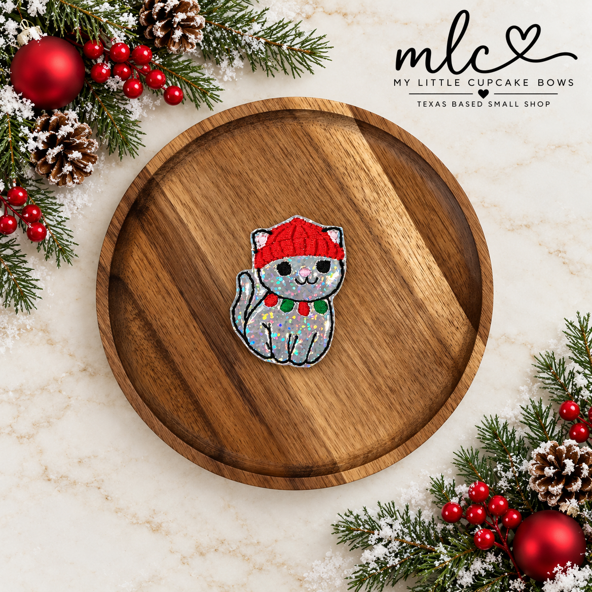 Sparkle Kitty Feltie Clip