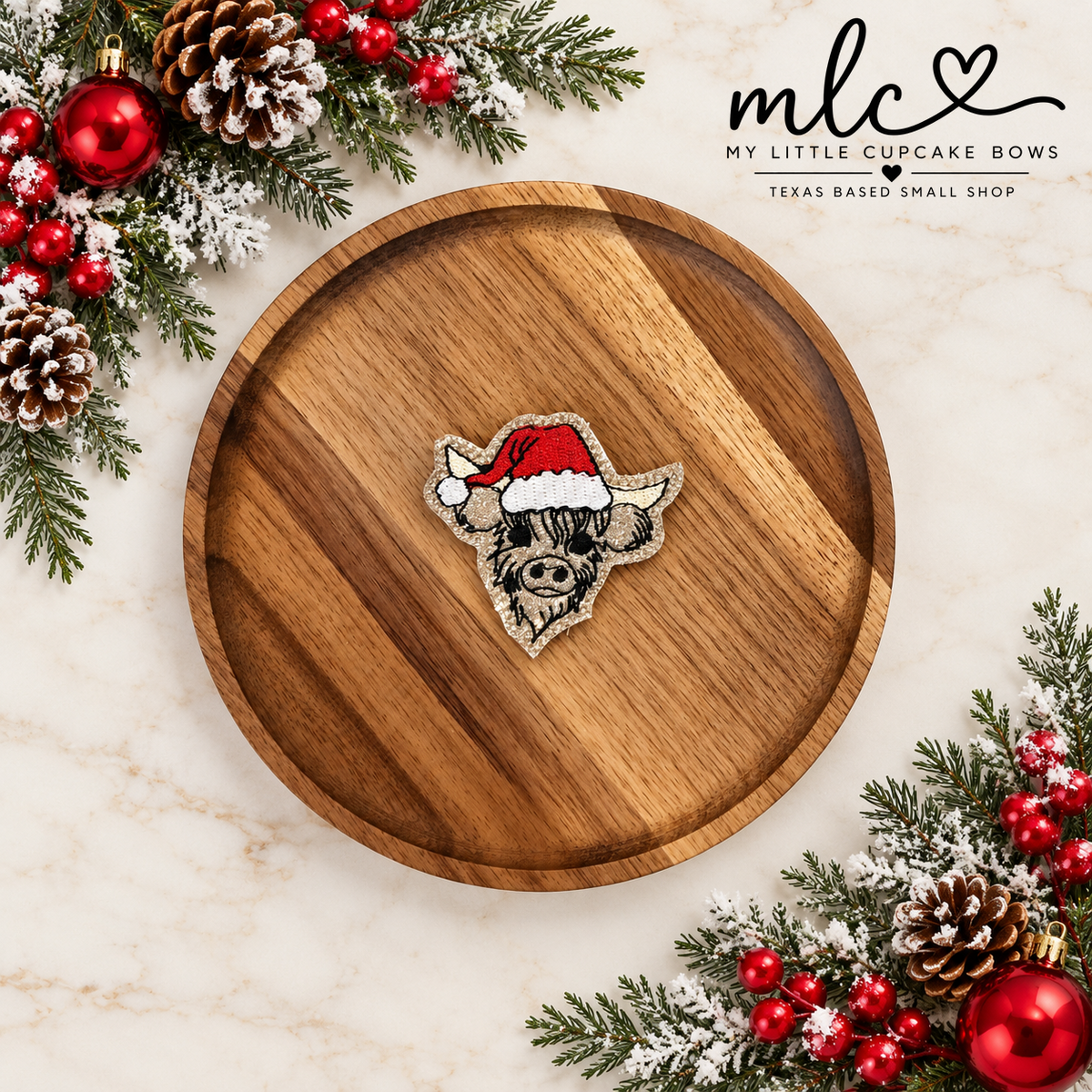 Holiday Cow Feltie Clip