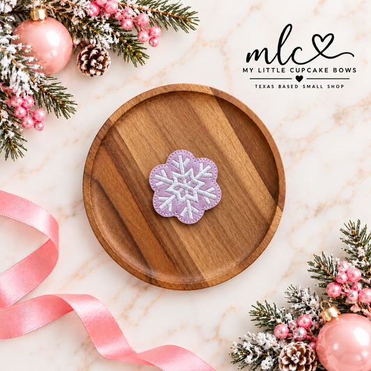 Lilac Shimmer Snowflake Feltie Clip