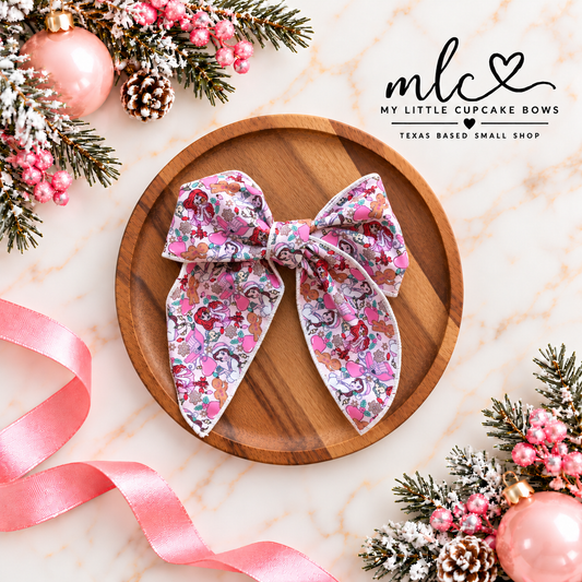 Pinkmas Princess Serged Bow