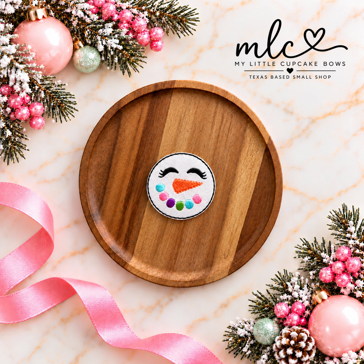 Colorful Snowman Face Feltie Clip
