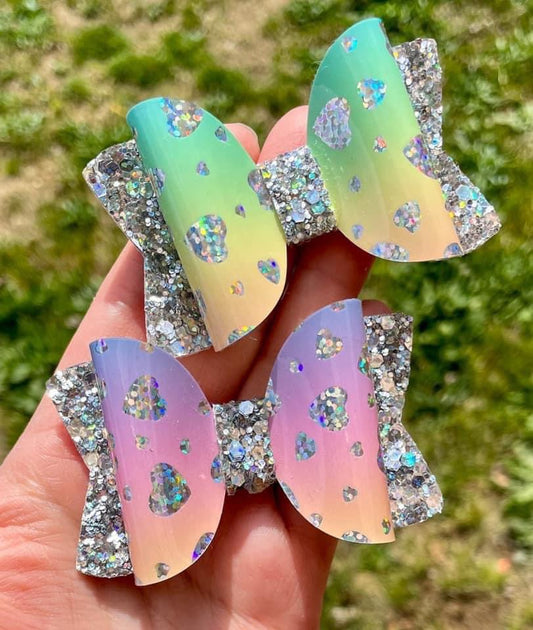 Silver Holo Hearts Ombre 3in Original