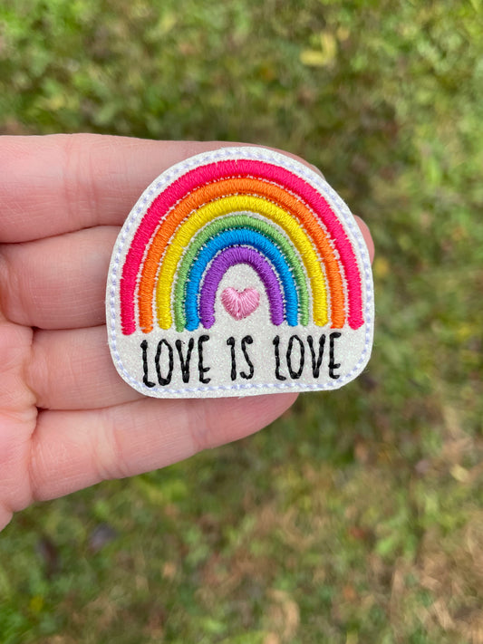 Love is Love Rainbow Feltie Clip