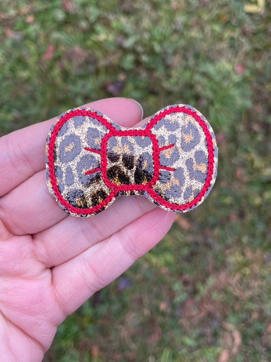 Leopard Feltie Snap Clip