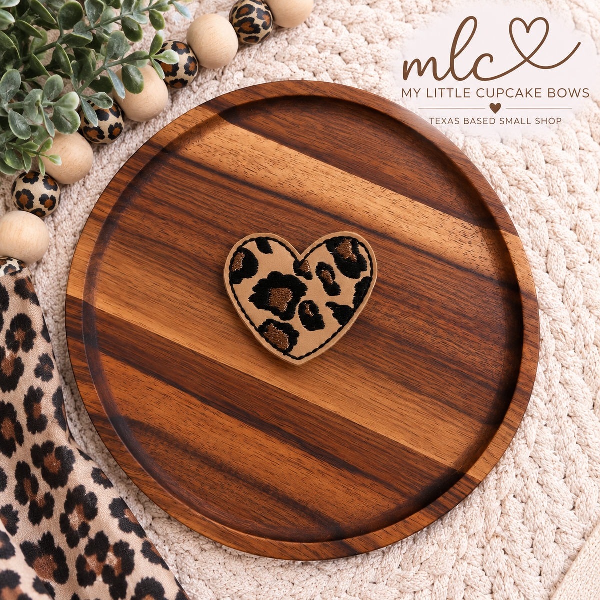 Cheetah Heart Feltie Clip